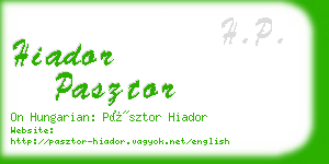 hiador pasztor business card